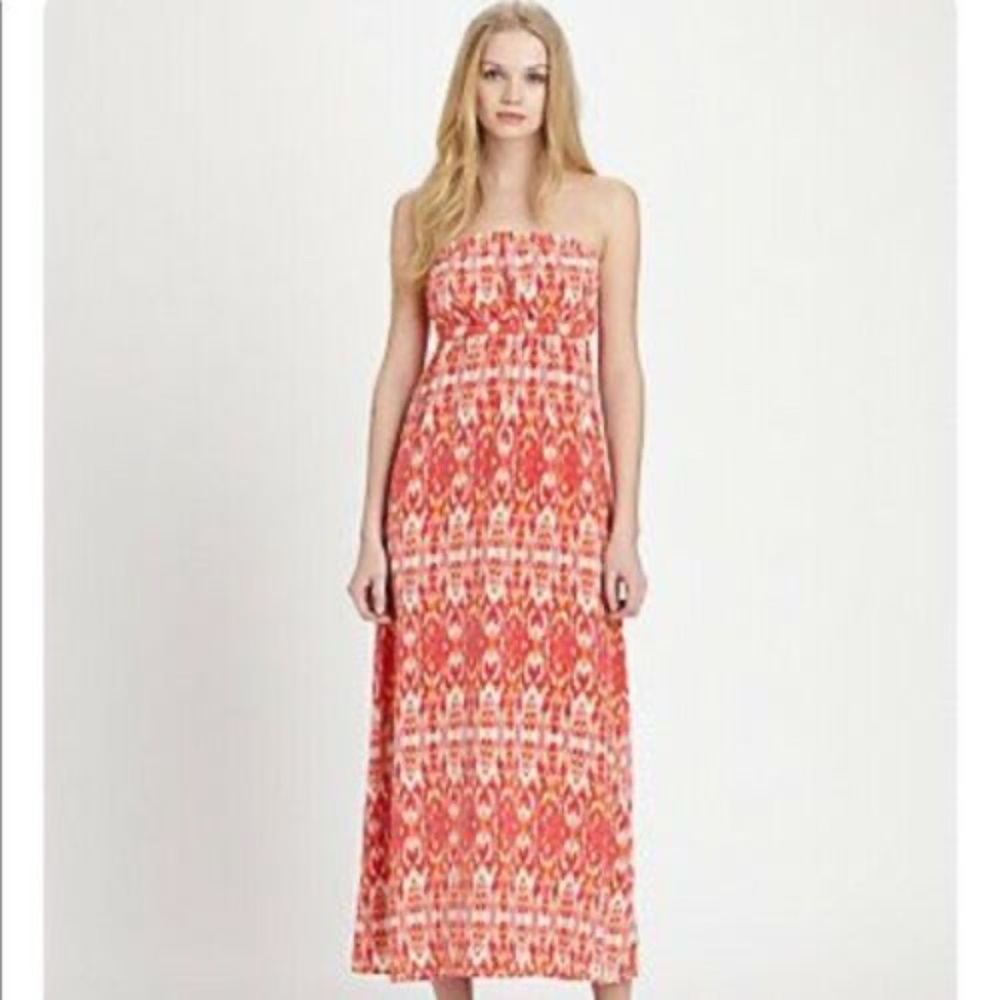 NWT Joie Ruma Ikat Strapless Silk Maxi Dress Size Small